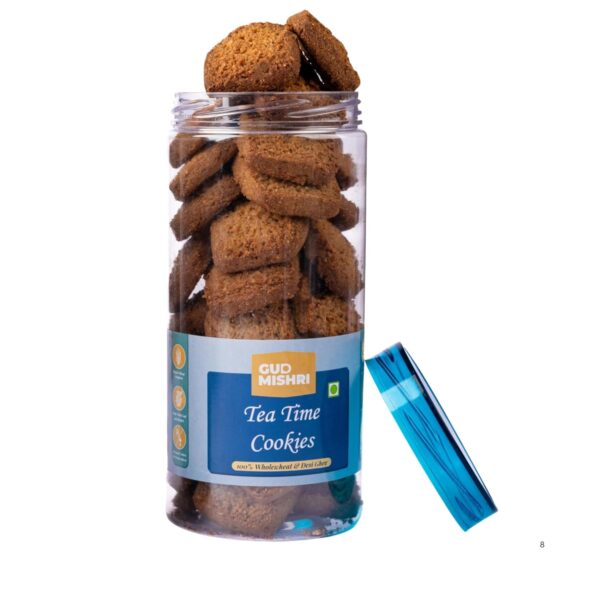 Tea Time Cookies 250g | Whole Wheat Biscuits with Desi Ghee | No Maida, Refined Sugar, or Palm Oil | Healthy Digestive Cookies | High-Fibre Snack | Ideal...