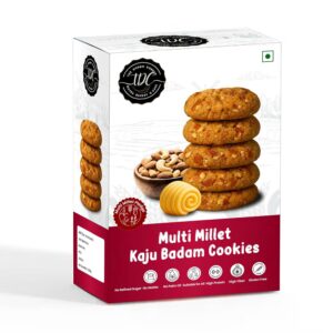 THE DOUGH CORNER Healthy Multi Millet Kaju Badam Cookies | High Protein with Bajra, Jowar, Ragi, and Barley Flours | Jaggery | No Maida, No Sugar, No Palm...